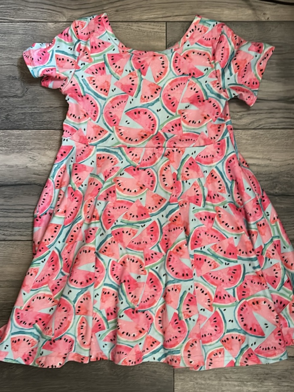 Boutique Girls Pink Watermelon Print Summer Dress